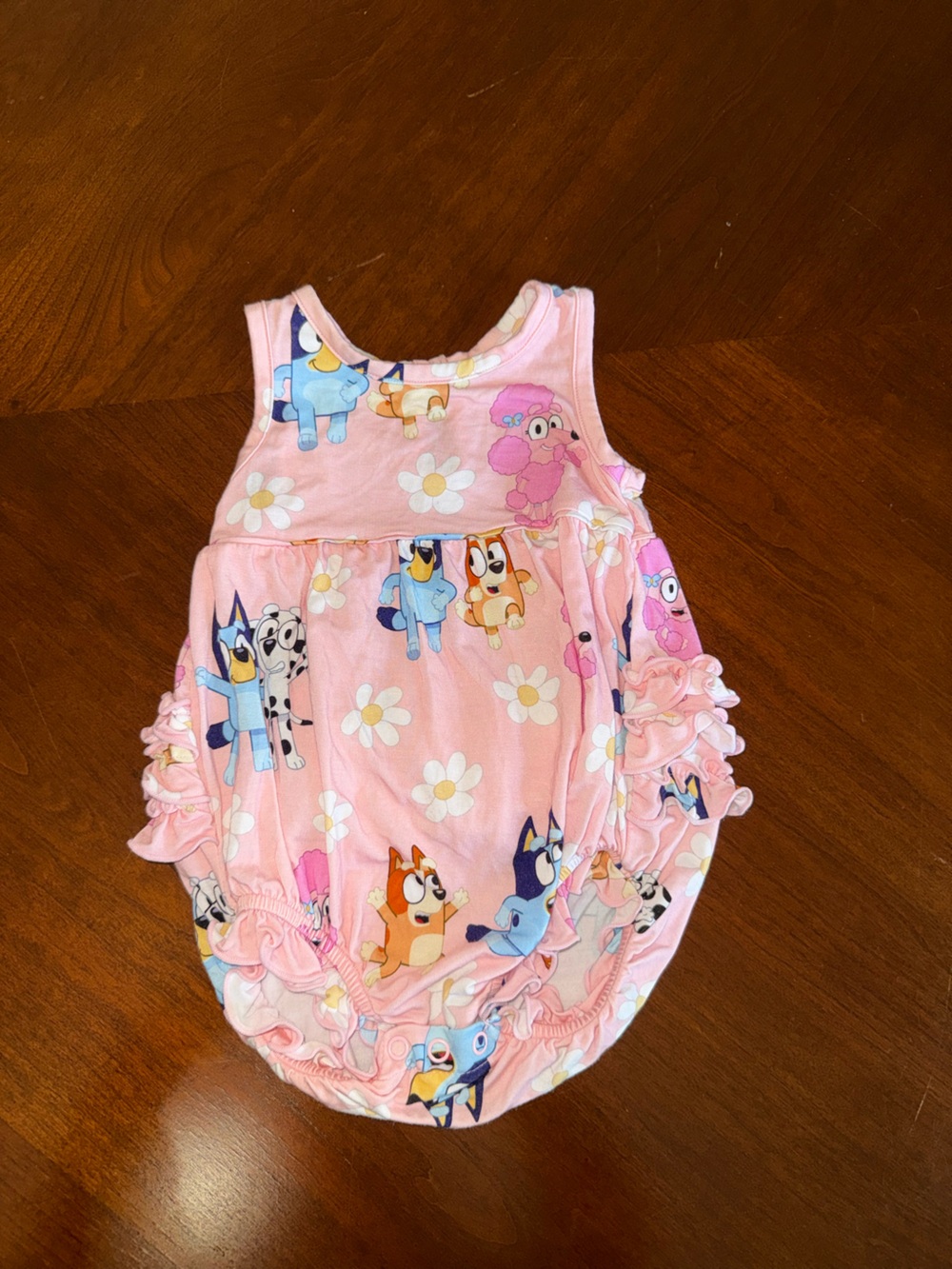 Little Sleepies Pink Floral & Puppy Ruffle One-Piece